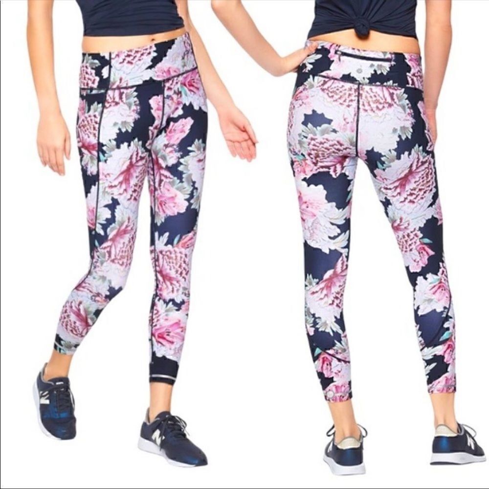 Athleta Run Free Garden Party Floral 7/8 Tight Yoga Pant Leggings! 🌸